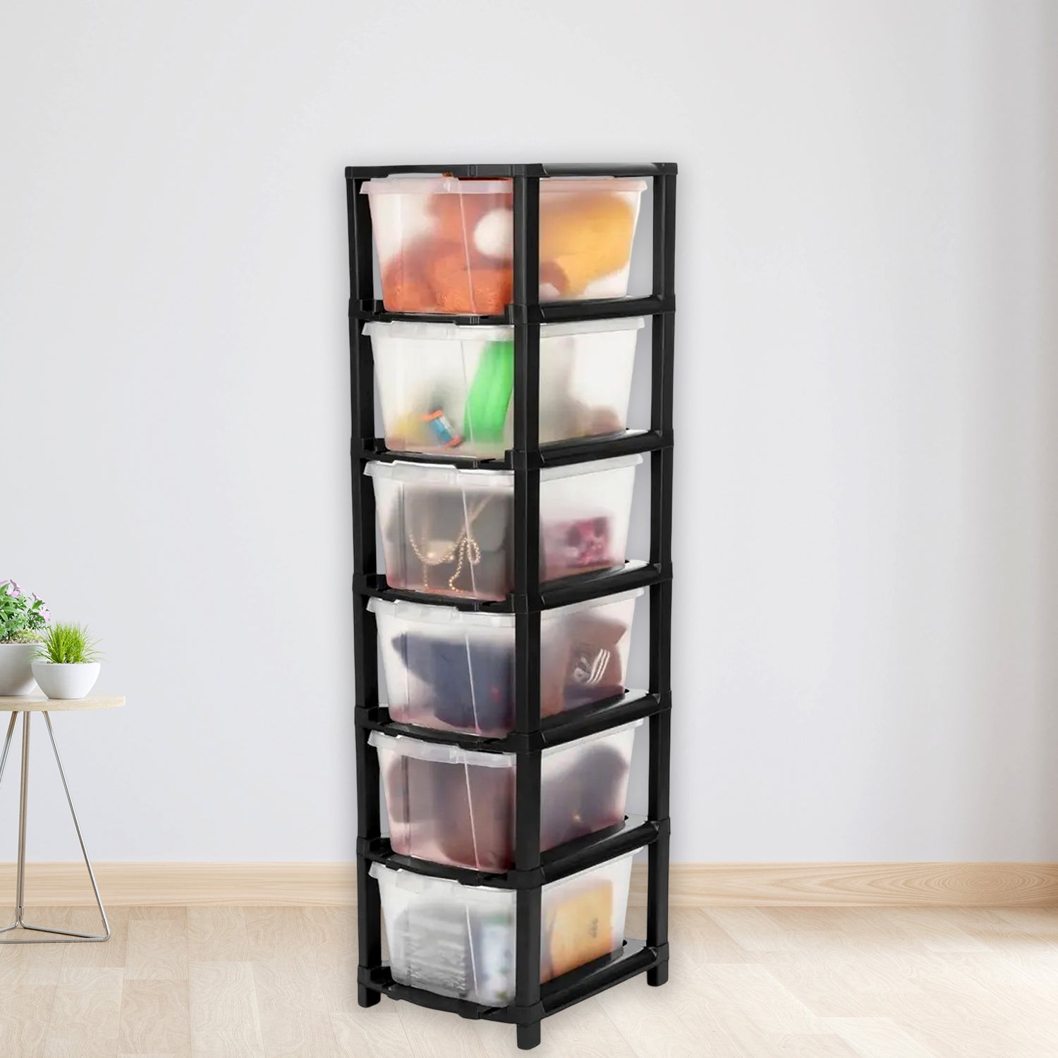 6-Layer Modular Plastic Drawer Storage Cabinet 6-Layer Modular Plastic Drawer Storage Cabinet